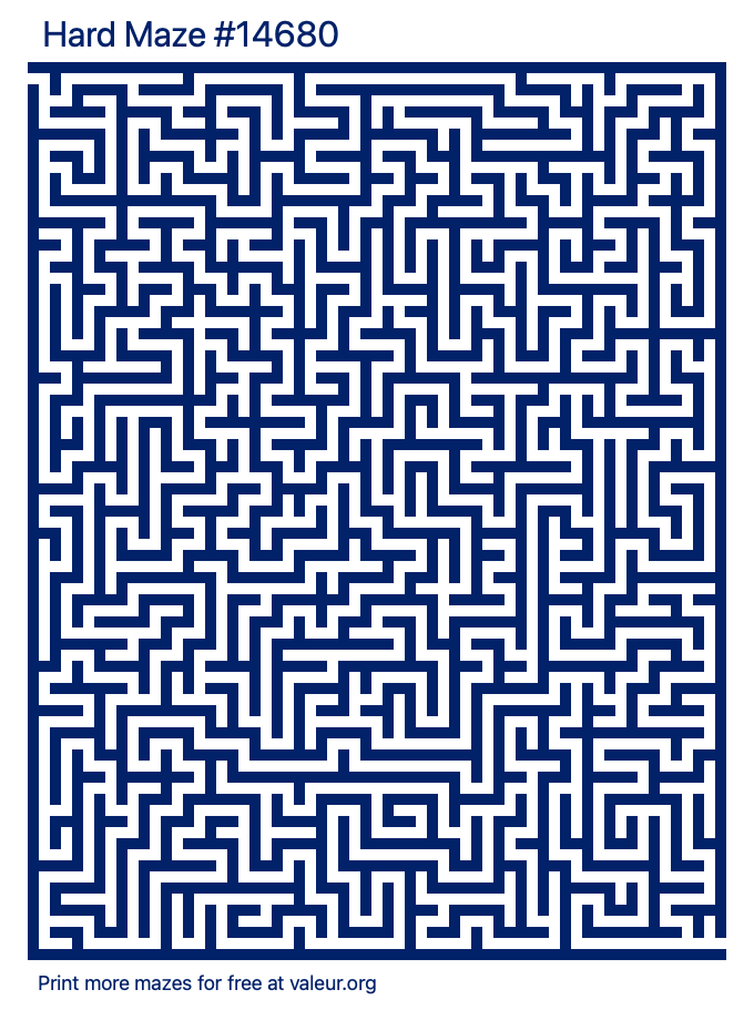 Free Printable Hard Maze number 14680