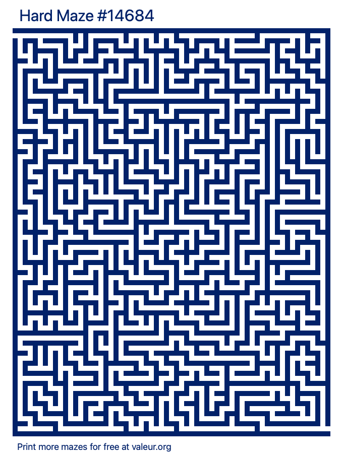 Free Printable Hard Maze number 14684