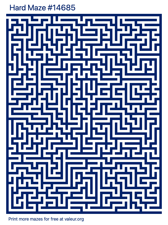Free Printable Hard Maze number 14685