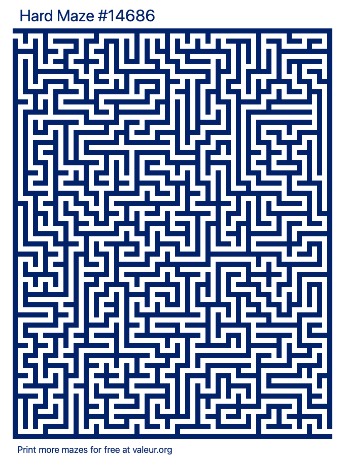 Free Printable Hard Maze number 14686