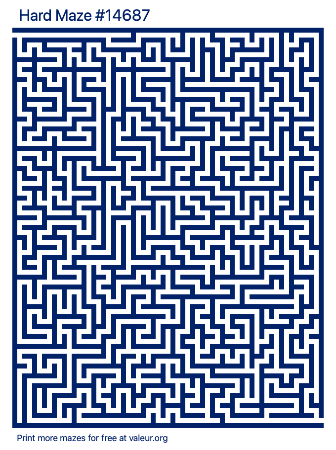 Free Printable Hard Maze number 14687