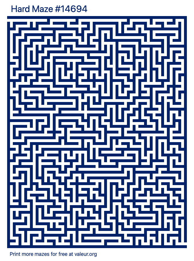 Free Printable Hard Maze number 14694