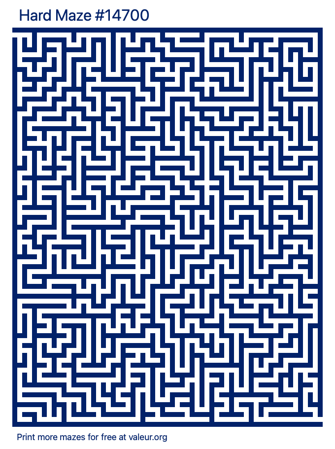 Free Printable Hard Maze number 14700
