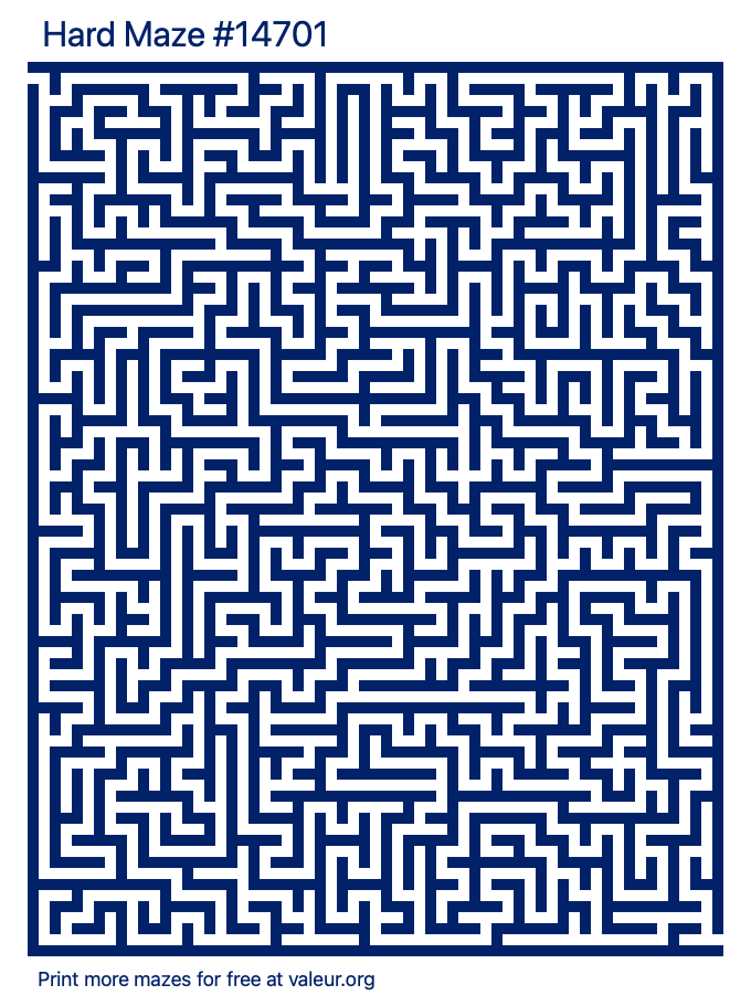 Free Printable Hard Maze number 14701
