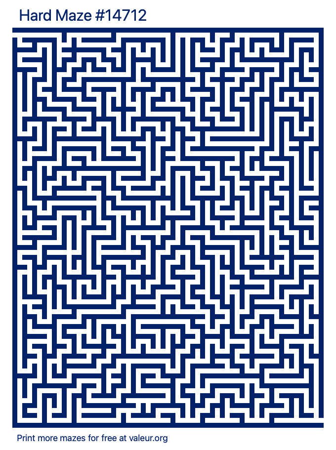 Free Printable Hard Maze number 14712