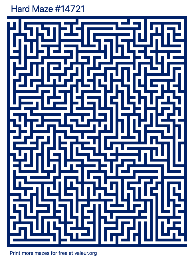 Free Printable Hard Maze number 14721