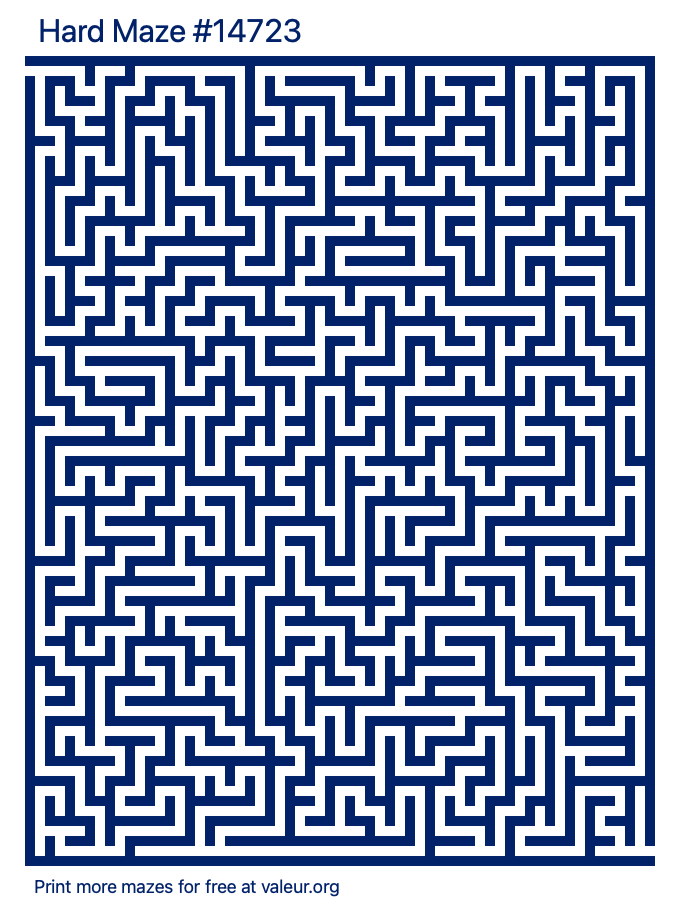 Free Printable Hard Maze number 14723
