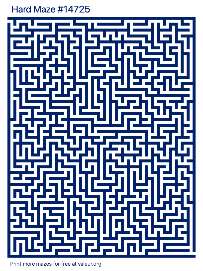Free Printable Hard Maze number 14725