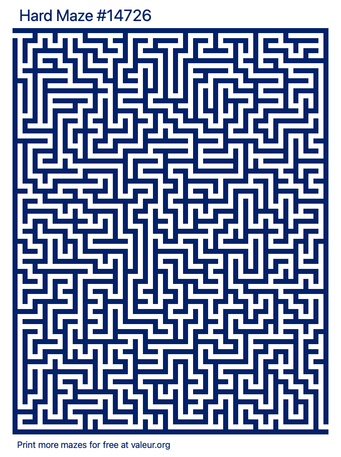 Free Printable Hard Maze number 14726