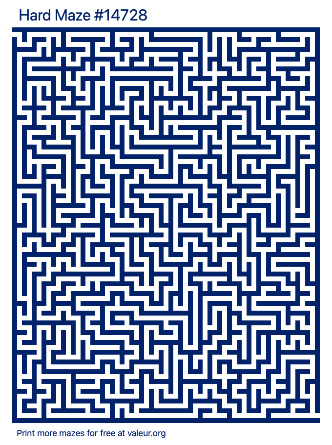Free Printable Hard Maze number 14728