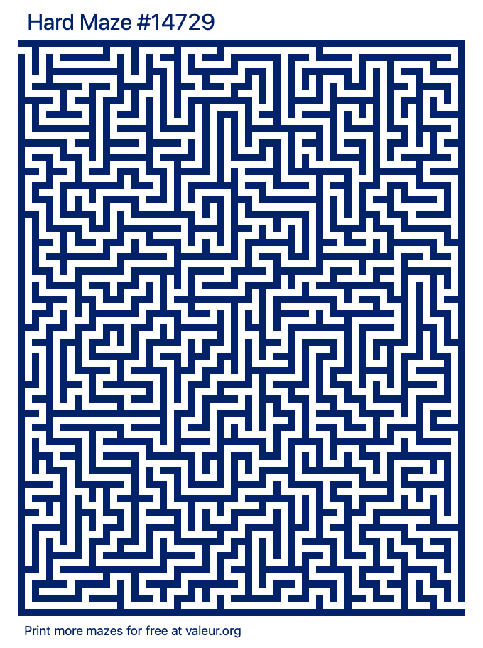 Free Printable Hard Maze number 14729