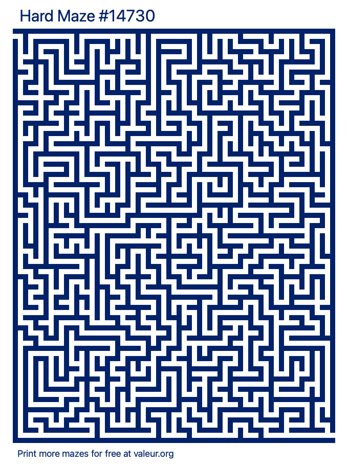 Free Printable Hard Maze number 14730