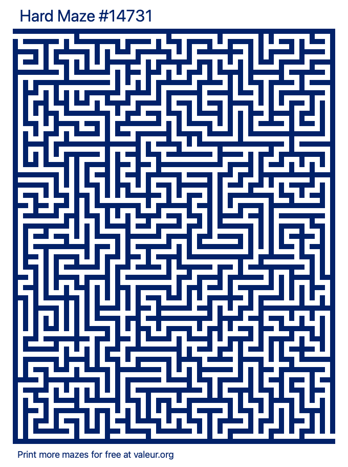 Free Printable Hard Maze number 14731
