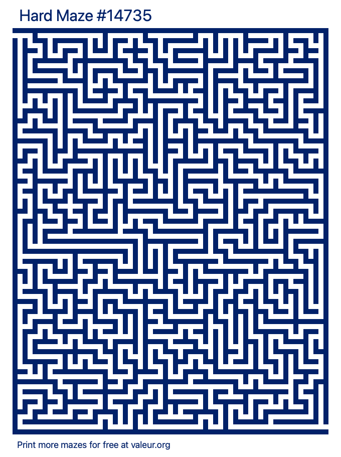 Free Printable Hard Maze number 14735