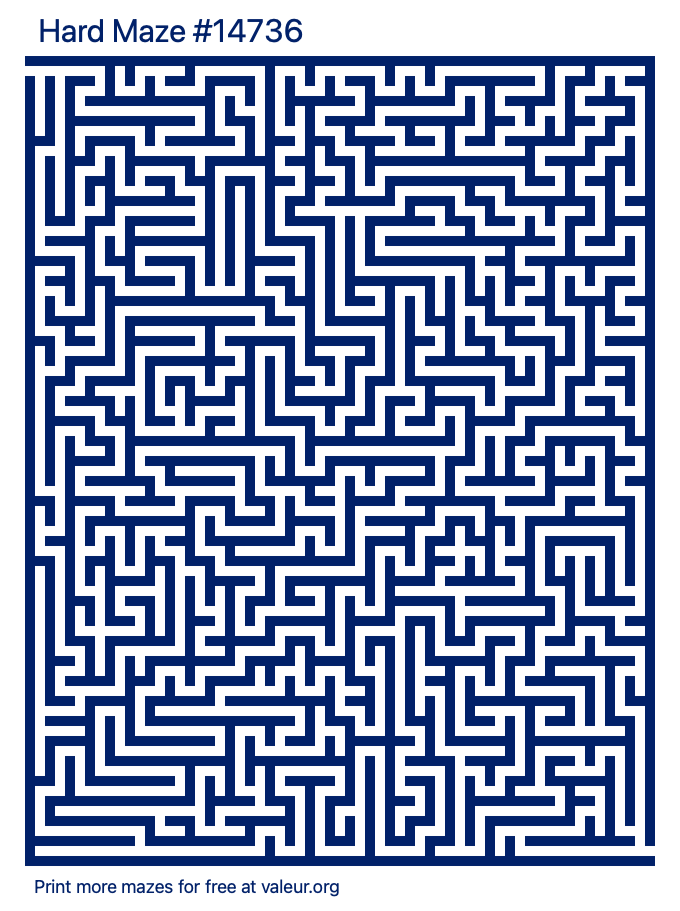 Free Printable Hard Maze number 14736