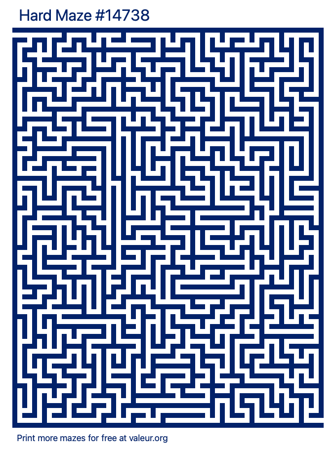 Free Printable Hard Maze number 14738