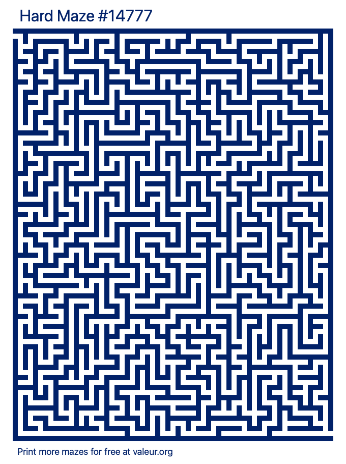 Free Printable Hard Maze number 14777