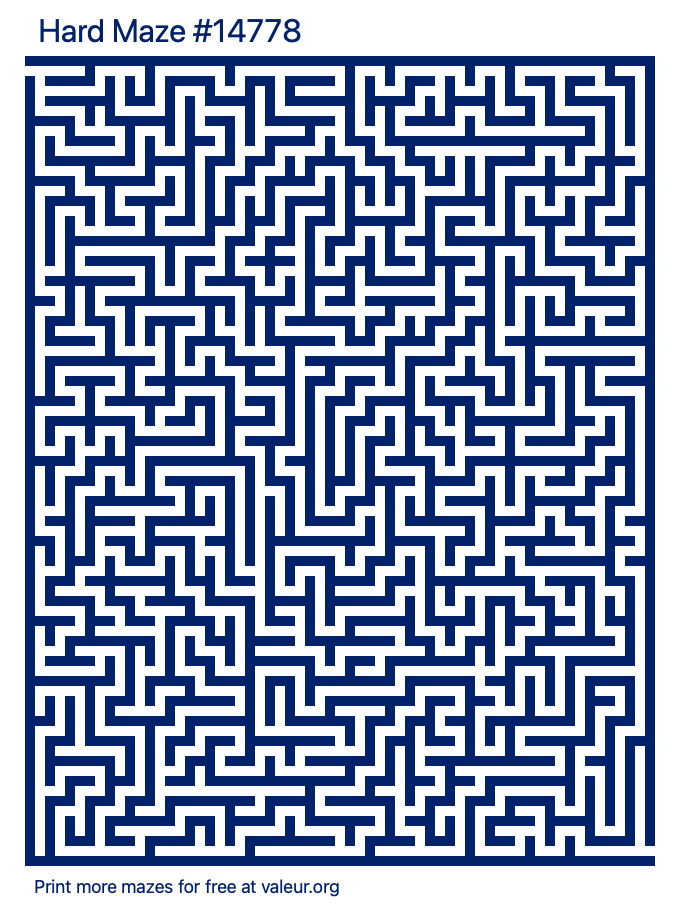 Free Printable Hard Maze number 14778