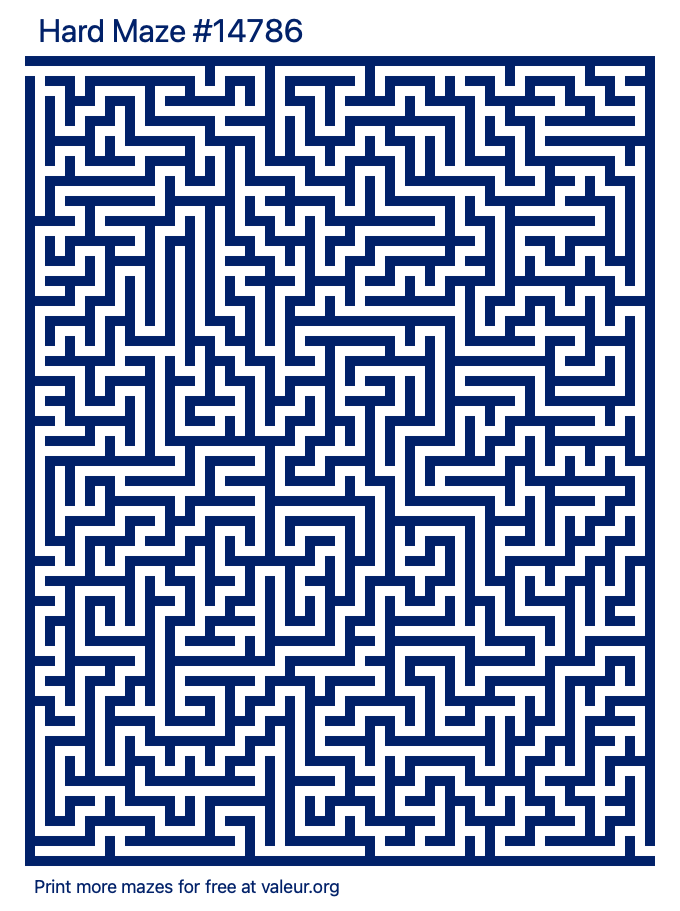 Free Printable Hard Maze number 14786