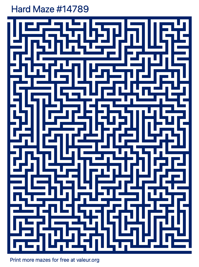 Free Printable Hard Maze number 14789