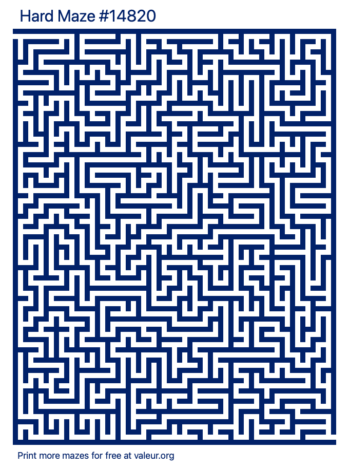 Free Printable Hard Maze number 14820