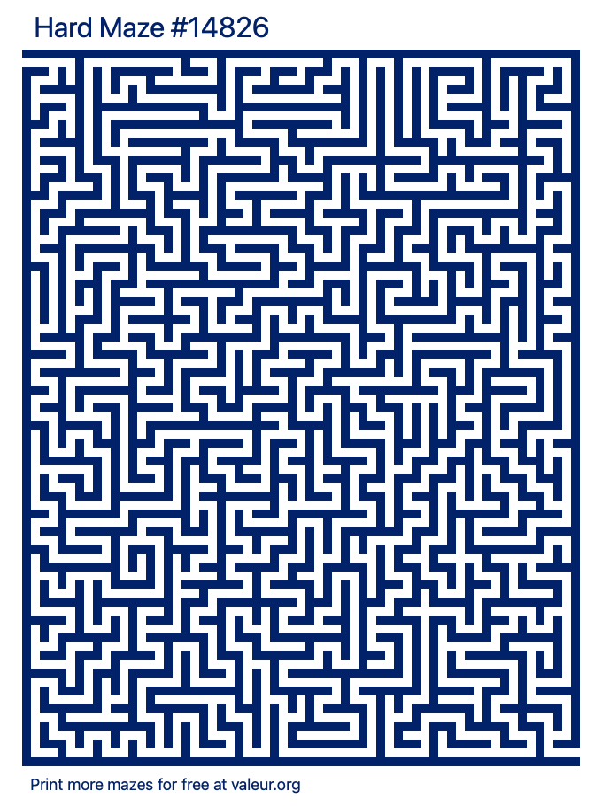 Free Printable Hard Maze number 14826