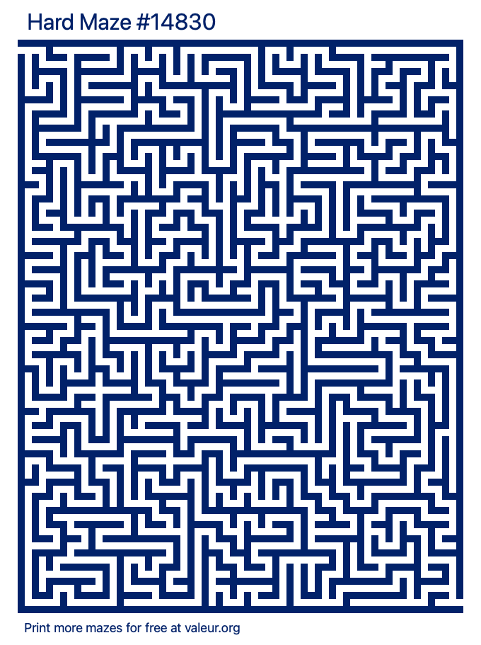 Free Printable Hard Maze number 14830