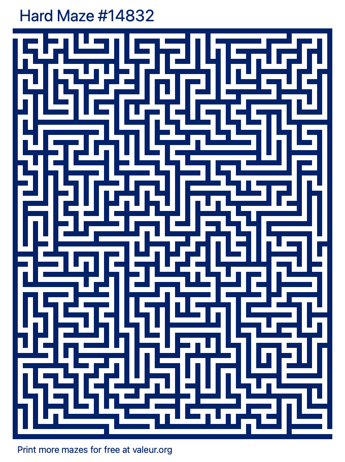 Free Printable Hard Maze number 14832
