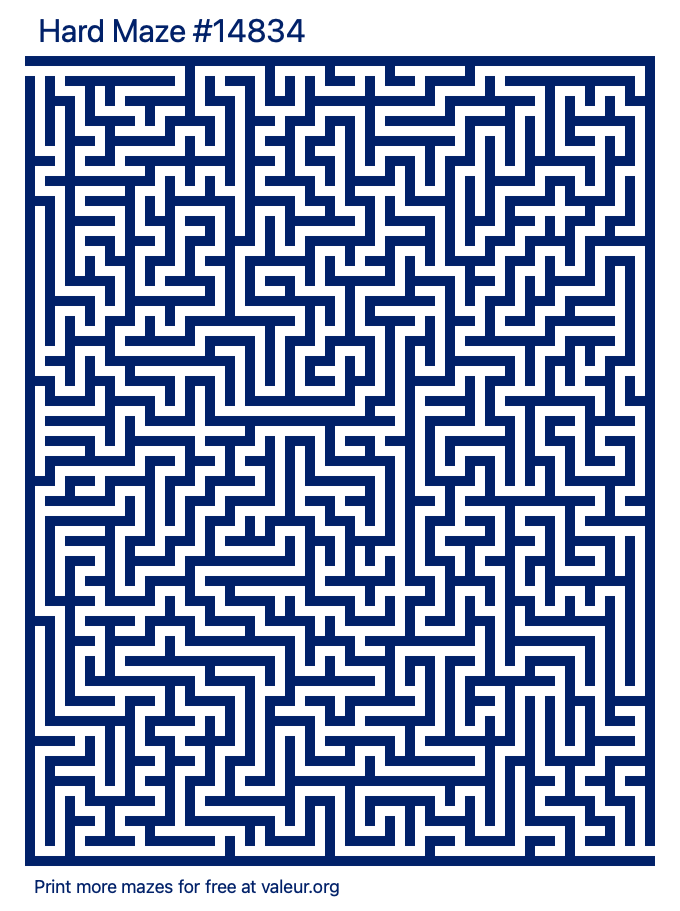 Free Printable Hard Maze number 14834