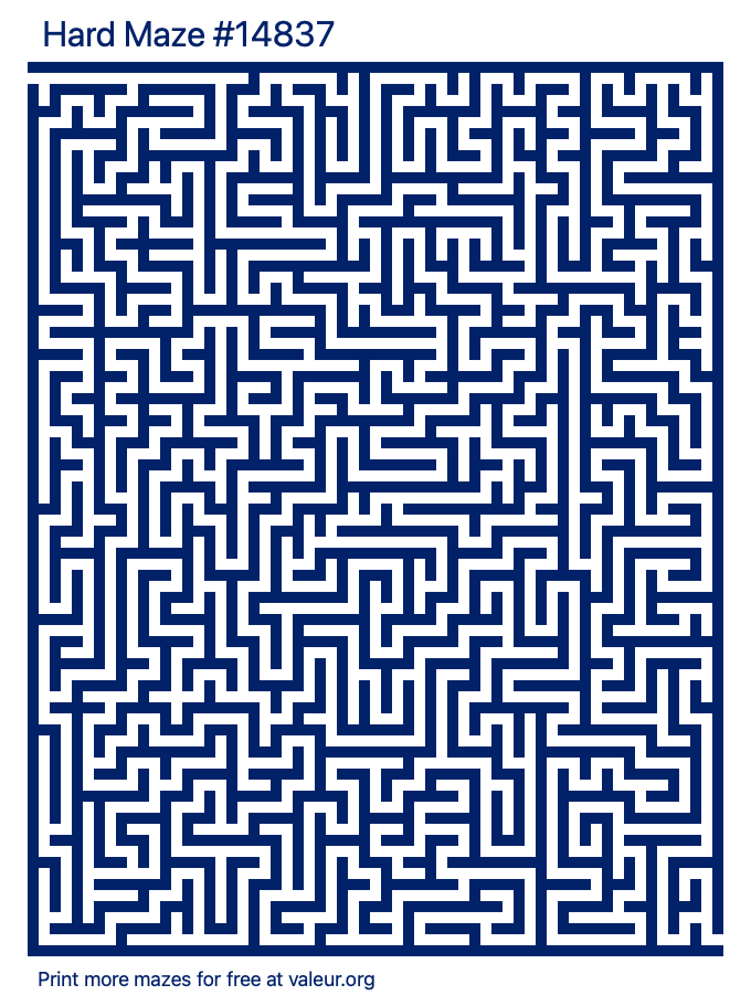 Free Printable Hard Maze number 14837