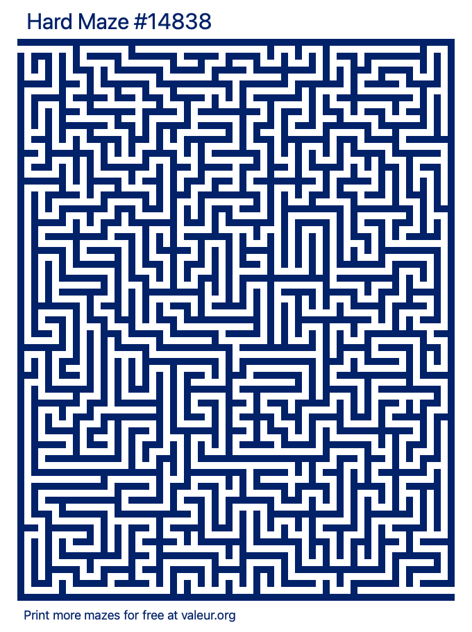 Free Printable Hard Maze number 14838