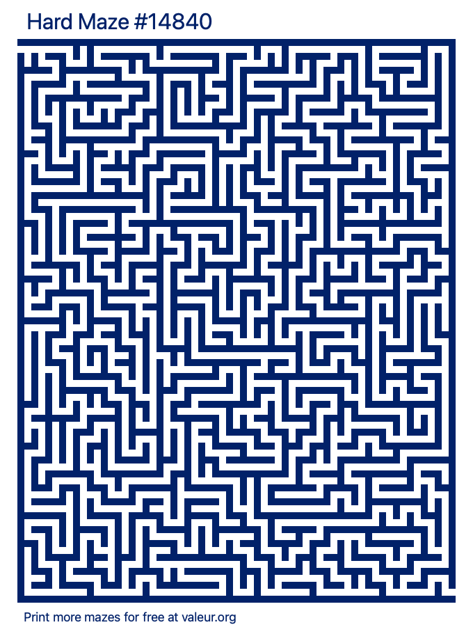 Free Printable Hard Maze number 14840