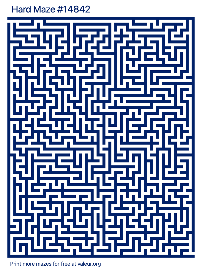 Free Printable Hard Maze number 14842