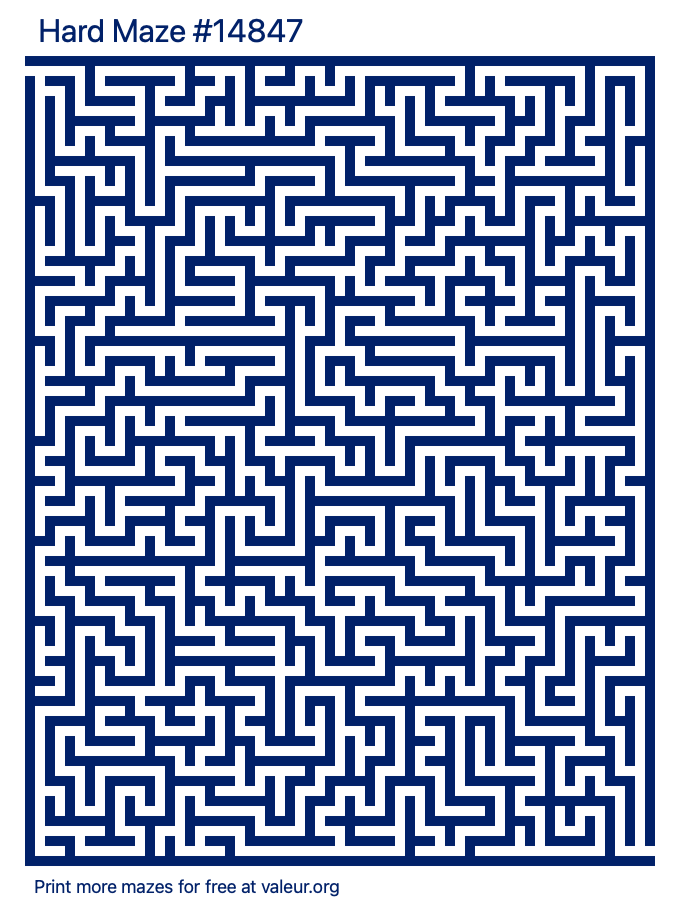 Free Printable Hard Maze number 14847