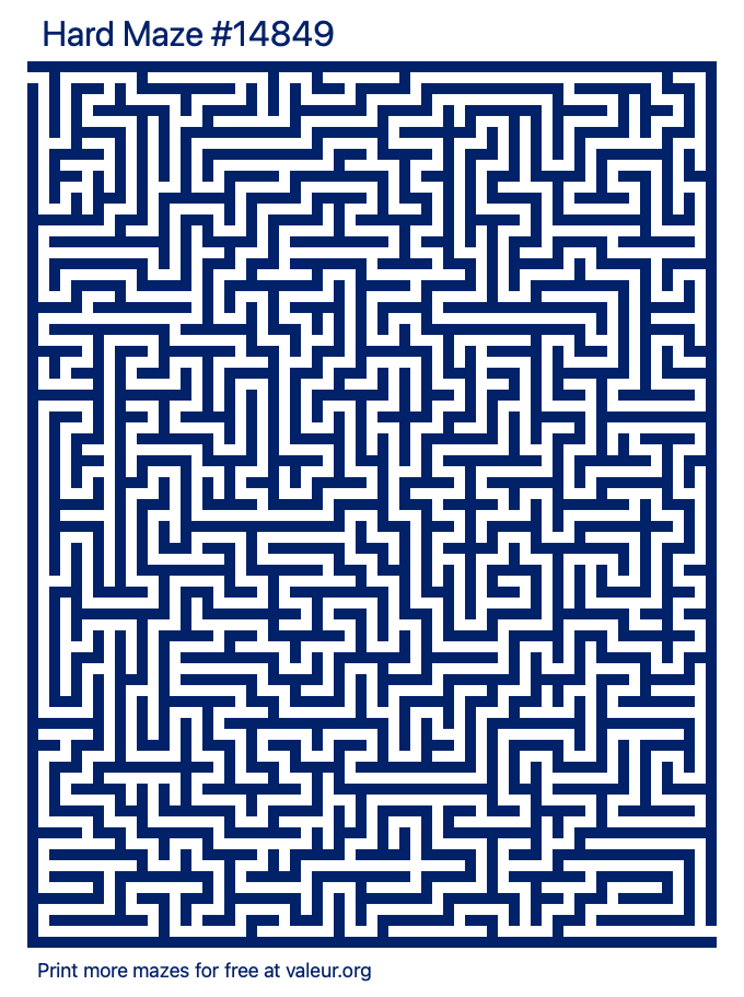 Free Printable Hard Maze number 14849