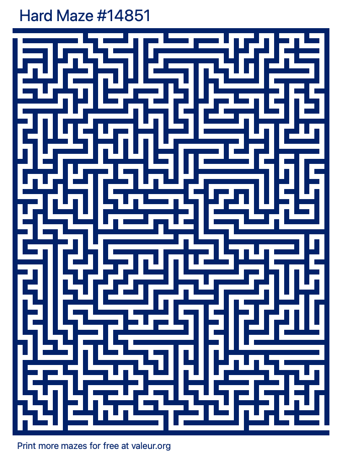 Free Printable Hard Maze number 14851