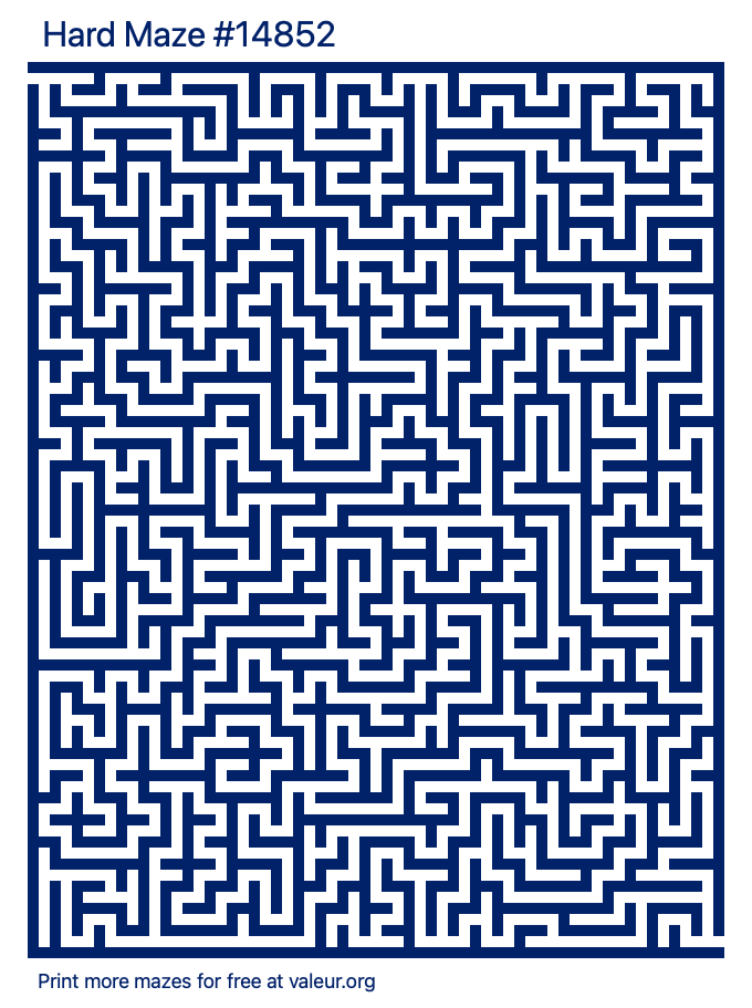 Free Printable Hard Maze number 14852