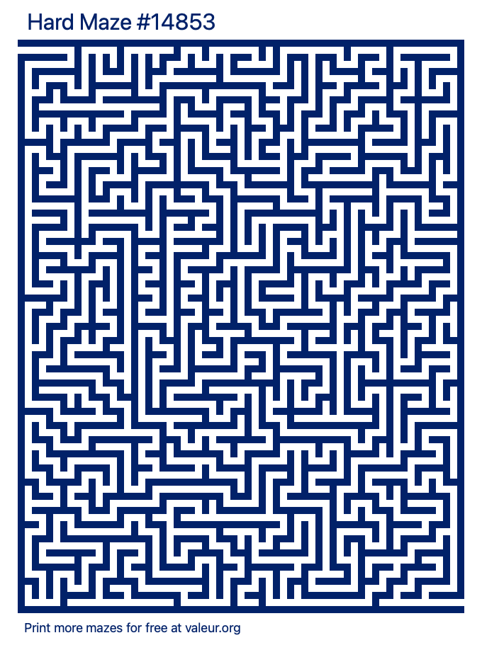 Free Printable Hard Maze number 14853