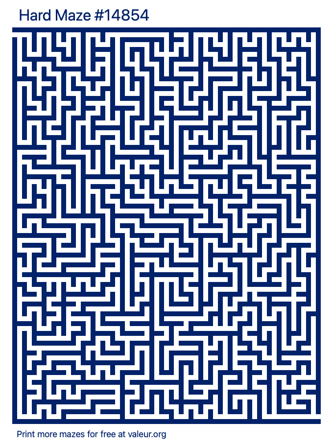 Free Printable Hard Maze number 14854