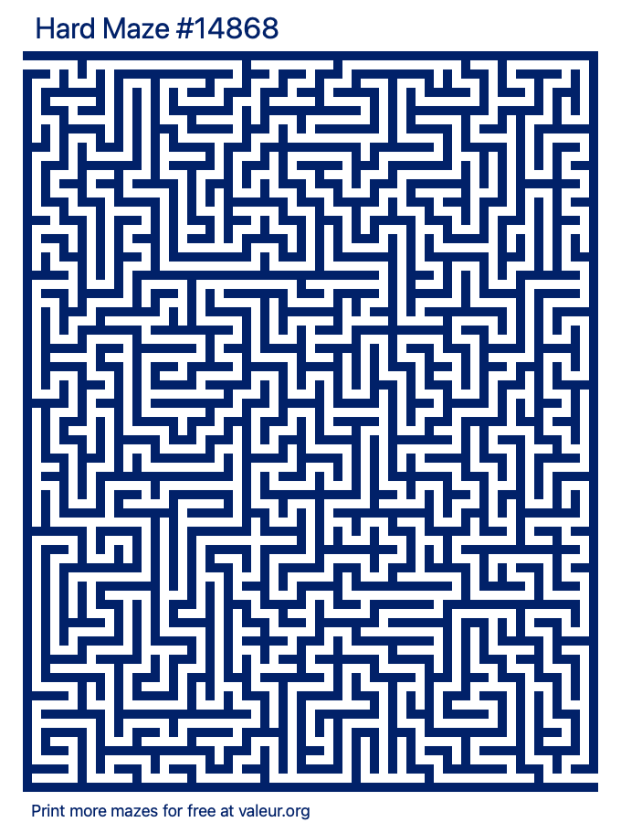 Free Printable Hard Maze number 14868