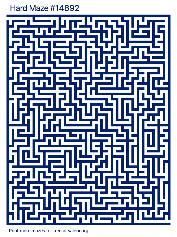 Free Printable Hard Maze number 14892