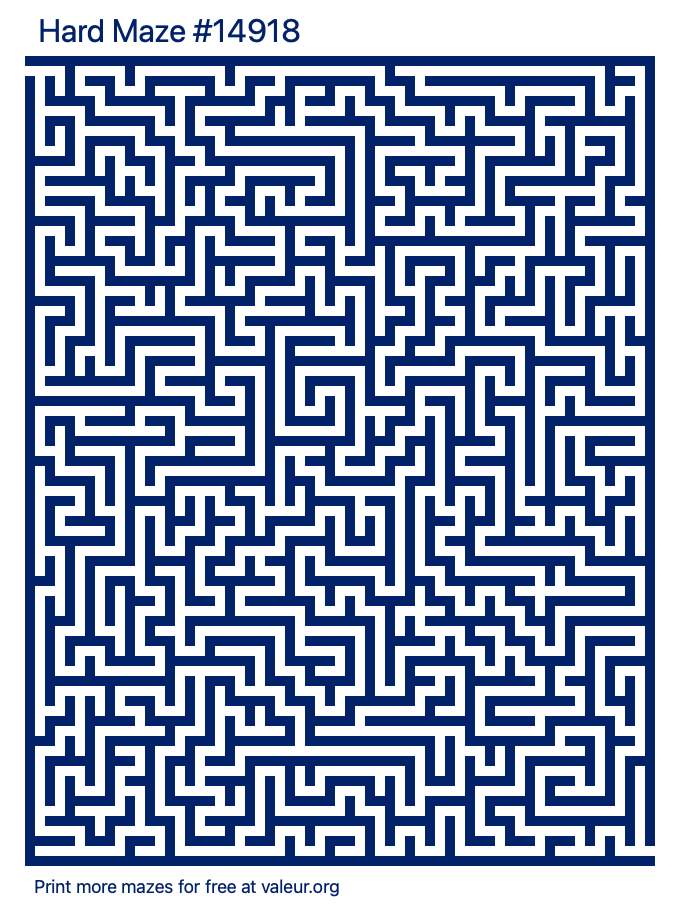 Free Printable Hard Maze number 14918