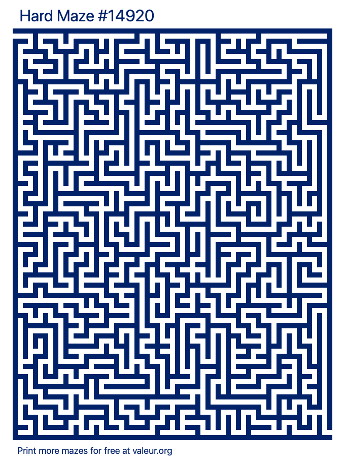 Free Printable Hard Maze number 14920