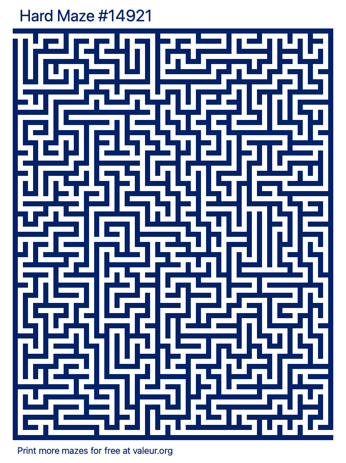 Free Printable Hard Maze number 14921
