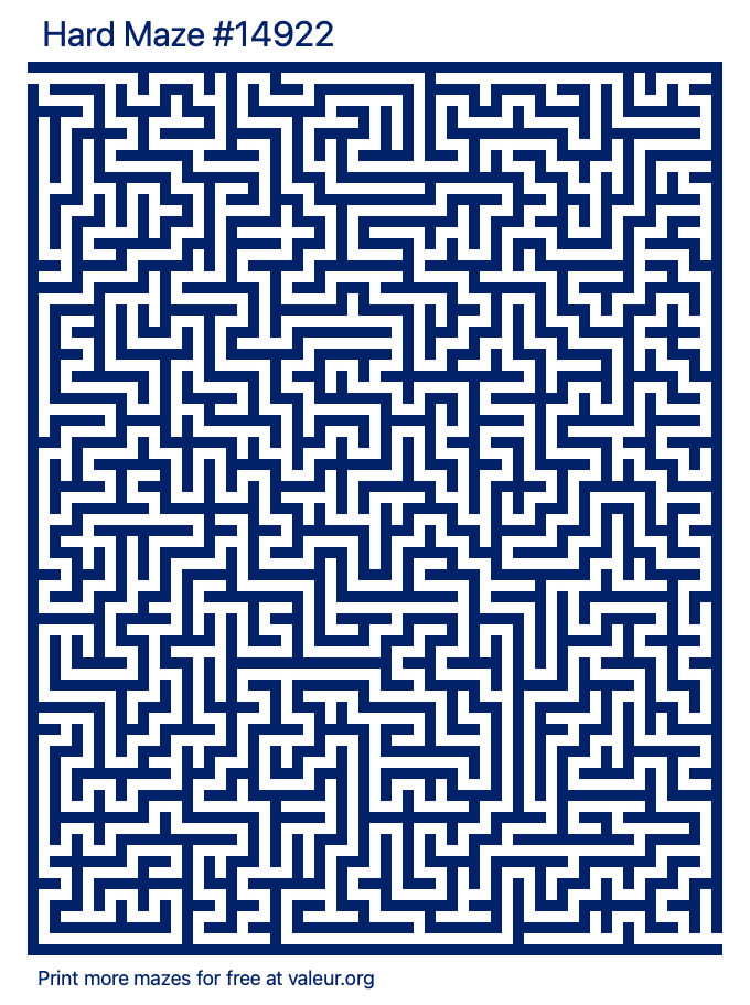Free Printable Hard Maze number 14922