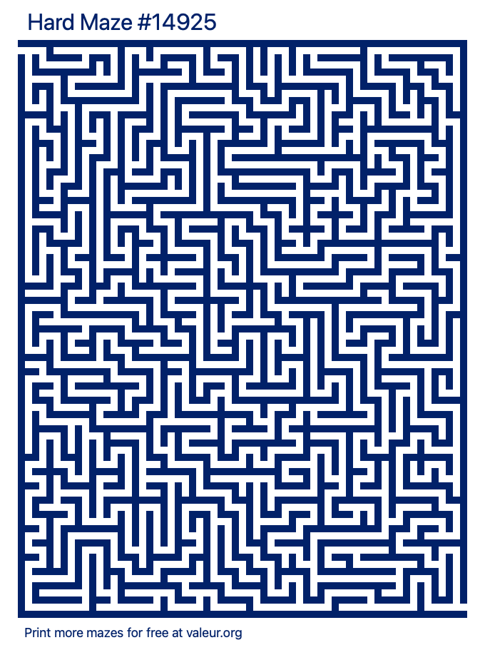 Free Printable Hard Maze number 14925