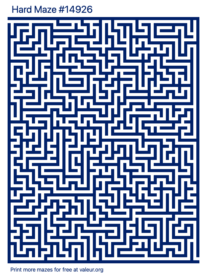 Free Printable Hard Maze number 14926