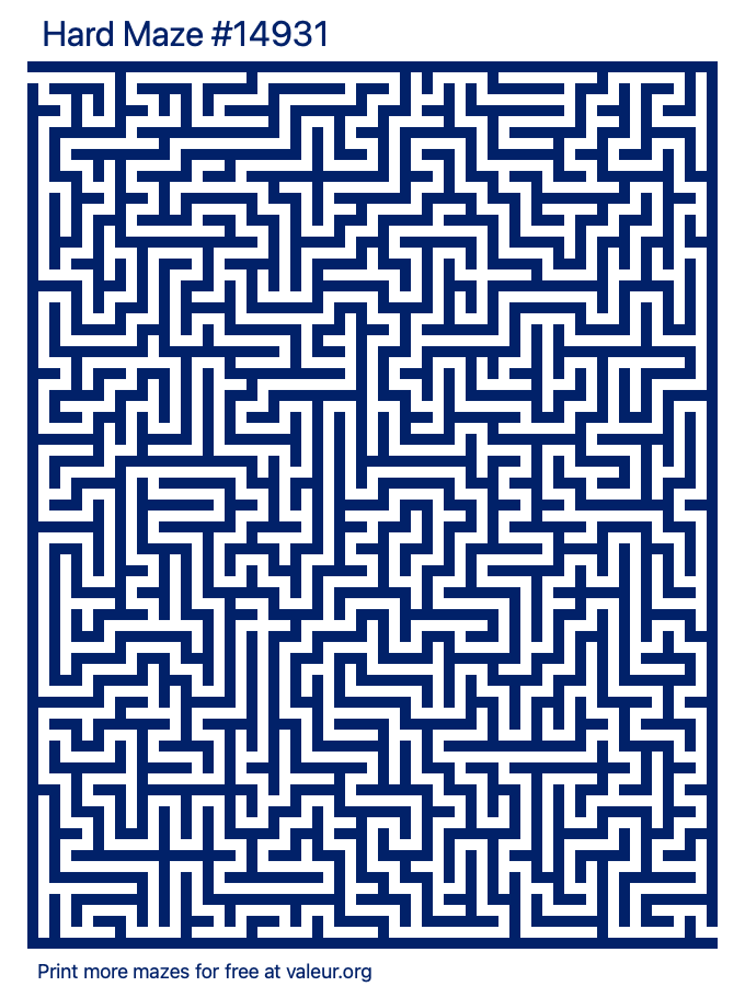 Free Printable Hard Maze number 14931
