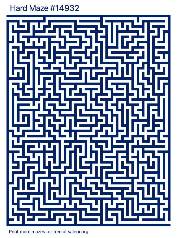 Free Printable Hard Maze number 14932