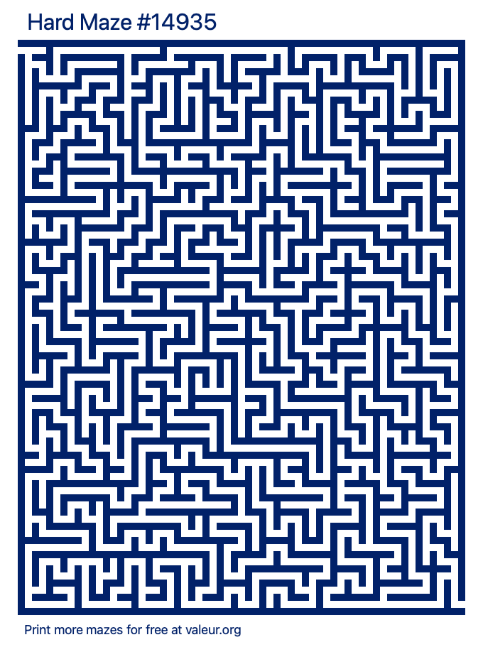 Free Printable Hard Maze number 14935